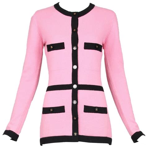 chanel pink turtleneck|chanel tunic cardigans.